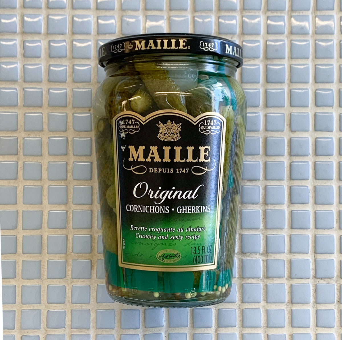  Maille Pickles Cornichons Original The perfect cornichon for  garnishing a gourmet sandwich or snacking Product of France 13.5 oz :  Grocery & Gourmet Food