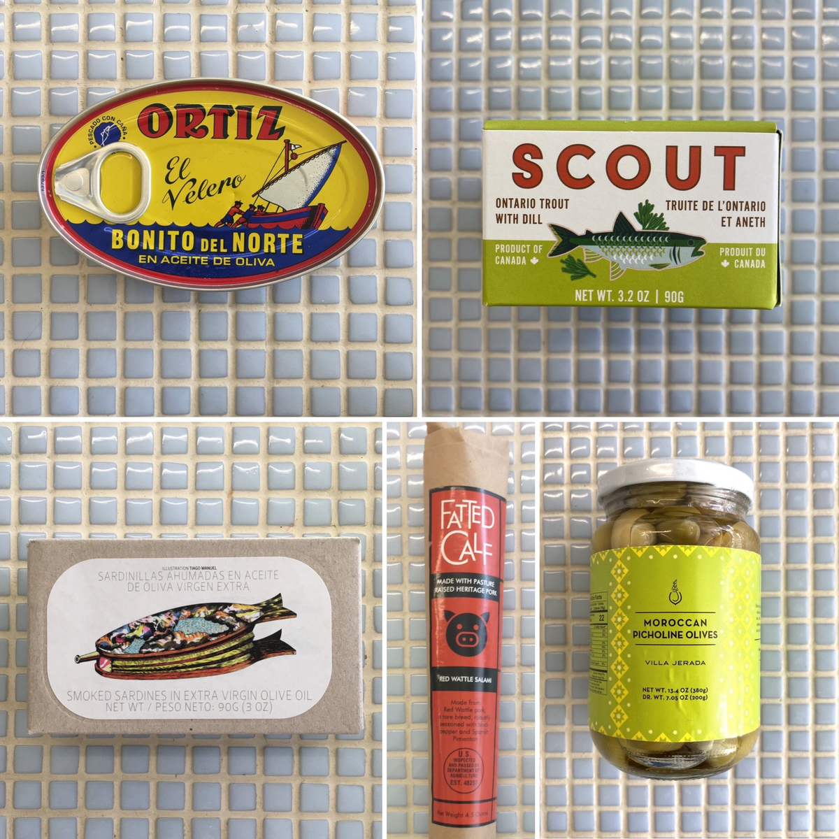 D. Meats, Tinned Fish, Pickles