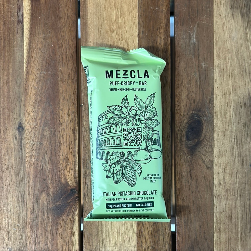 mezcla puff-crisp bar italian pistachio chocolate