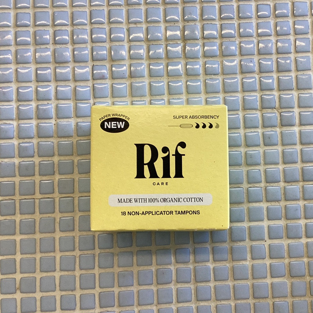 rif organic cotton non-applicator tampons - super 16 count