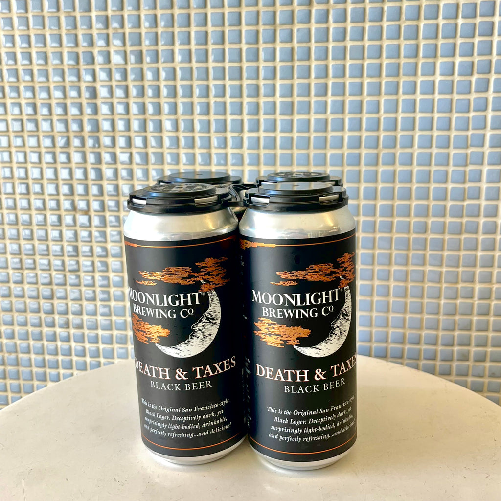 moonlight brewing death & taxes black beer 16oz single cans