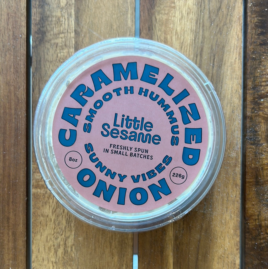 little sesame carmalized onion hummus