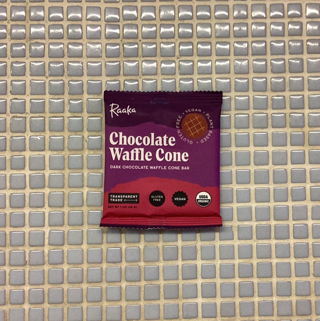 Raaka dark chocolate waffle cone bar