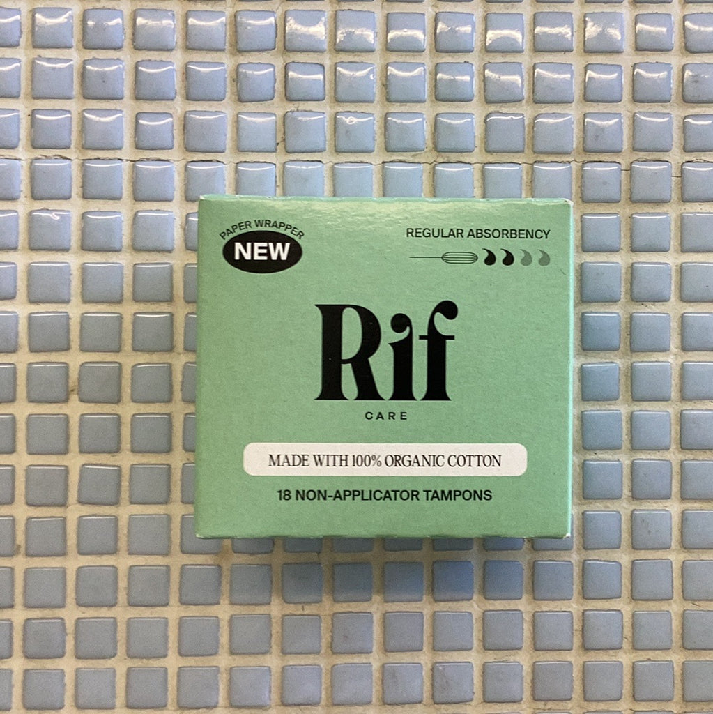 rif organic cotton non-applicator tampons - regular 16 count