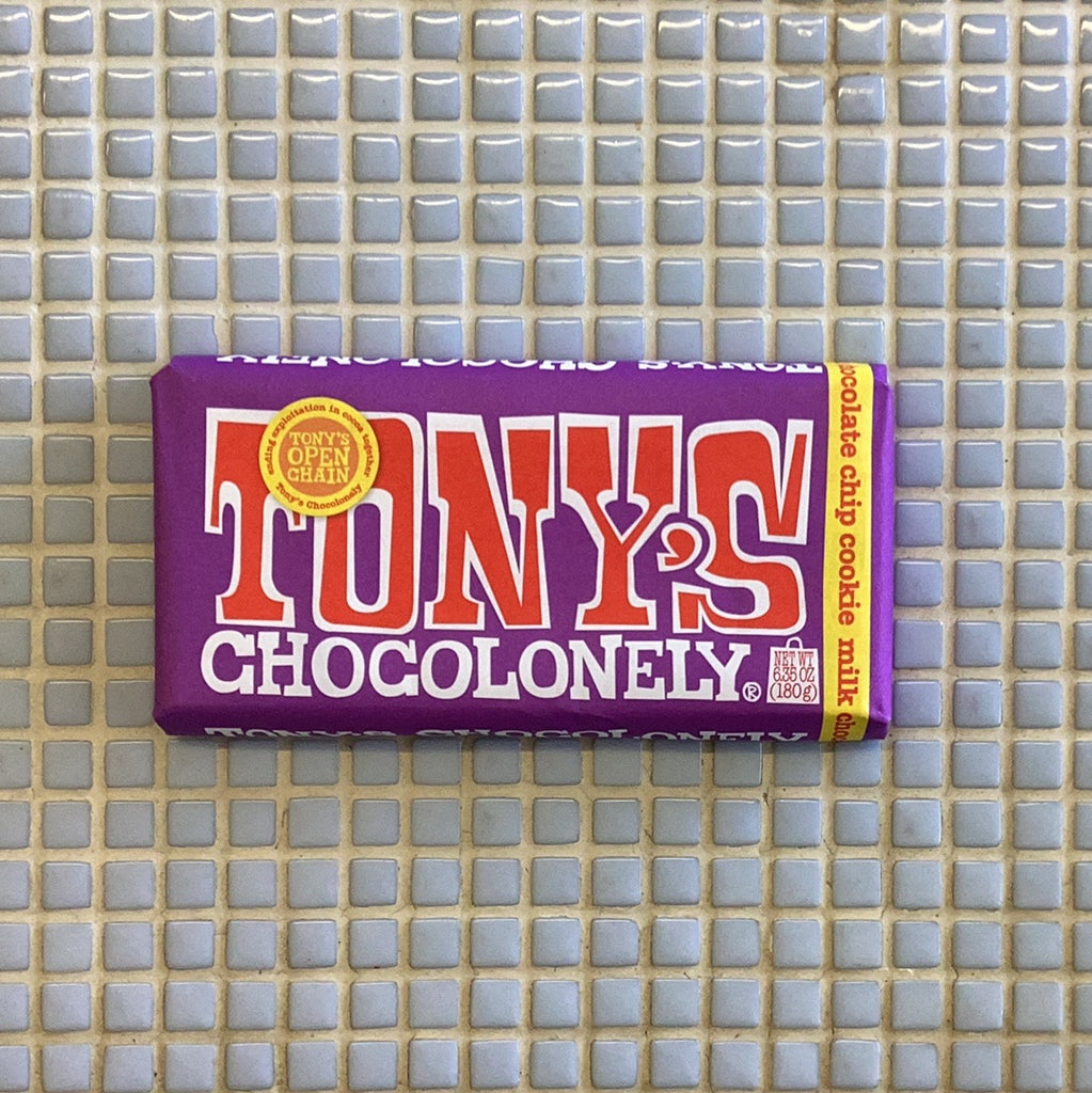 tonys chocolonely milk chocolate chip cookie candy bar