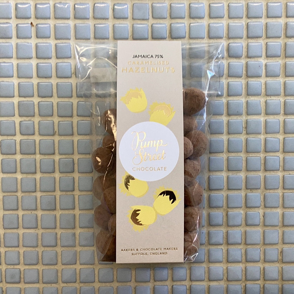 pump street jamaica 75% chocolate caramelised  hazelnuts, spring  easter