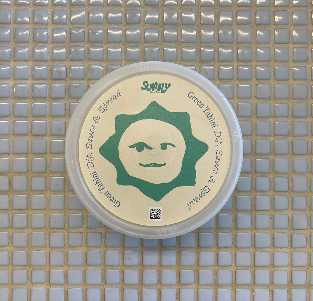 sunny fine foods green tahini dip/sauce/spread