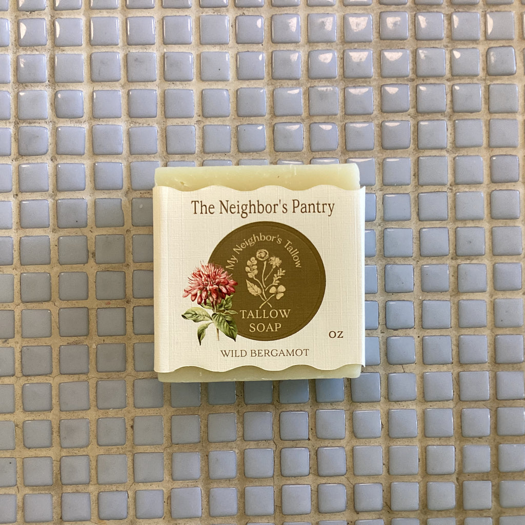 My neighbor’s tallow soap wild bergamot