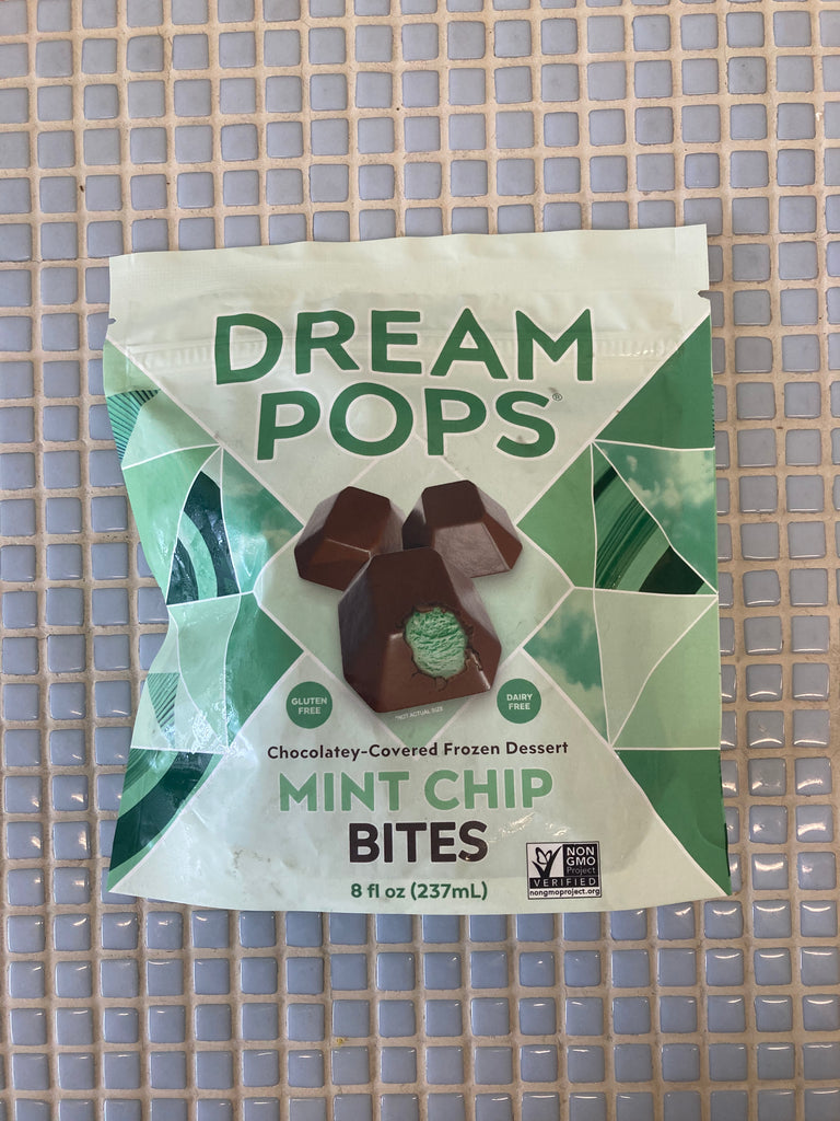 dream pops dairy free frozen mint chip bites