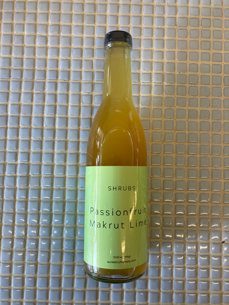 sunset cultures passionfruit makrut lime shrub 12oz bottle