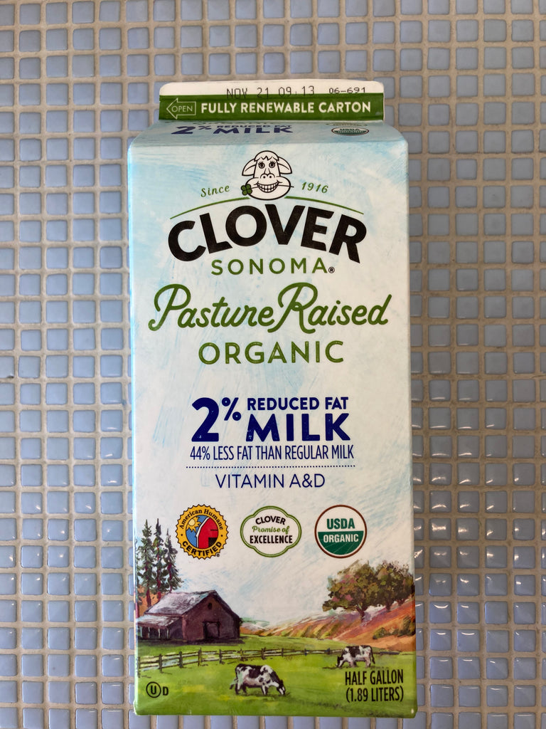 clover 2% milk 1/2 gallon