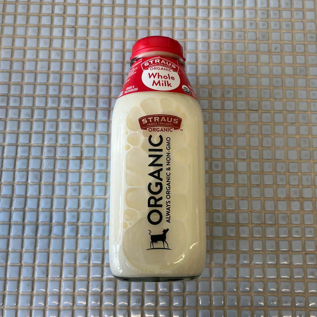 straus whole milk glass w/o bottle return 32oz.