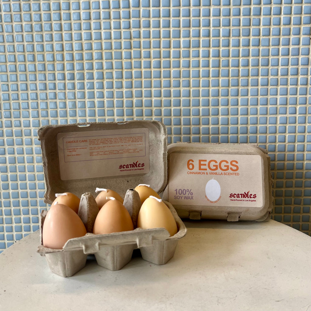 scandles 6 egg candles cinnamon vanilla scented