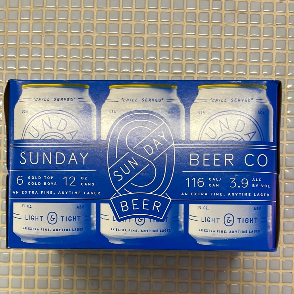 sunday beer co. light & tight lager