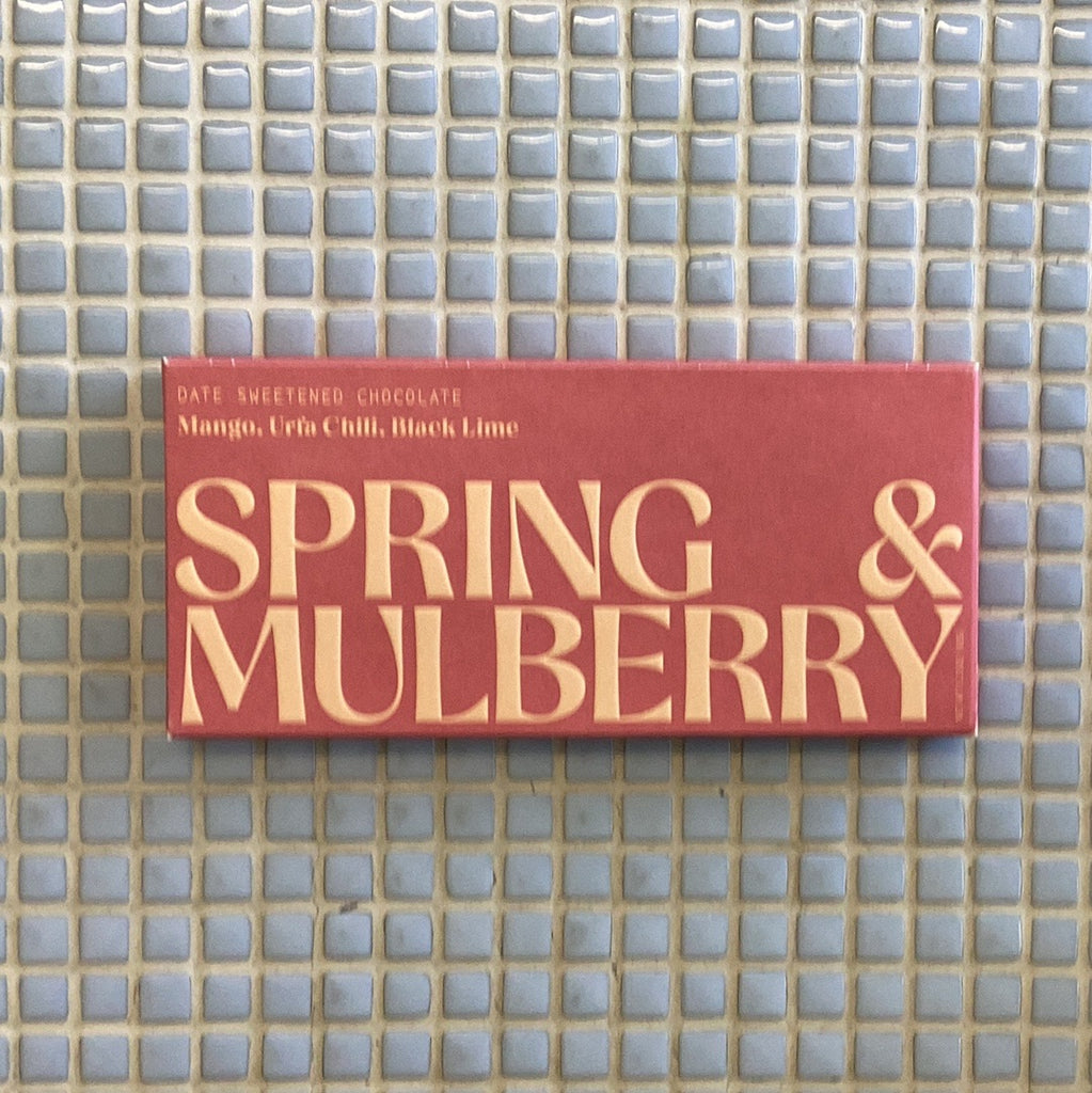 Spring and mulberry mango chili & lime bar