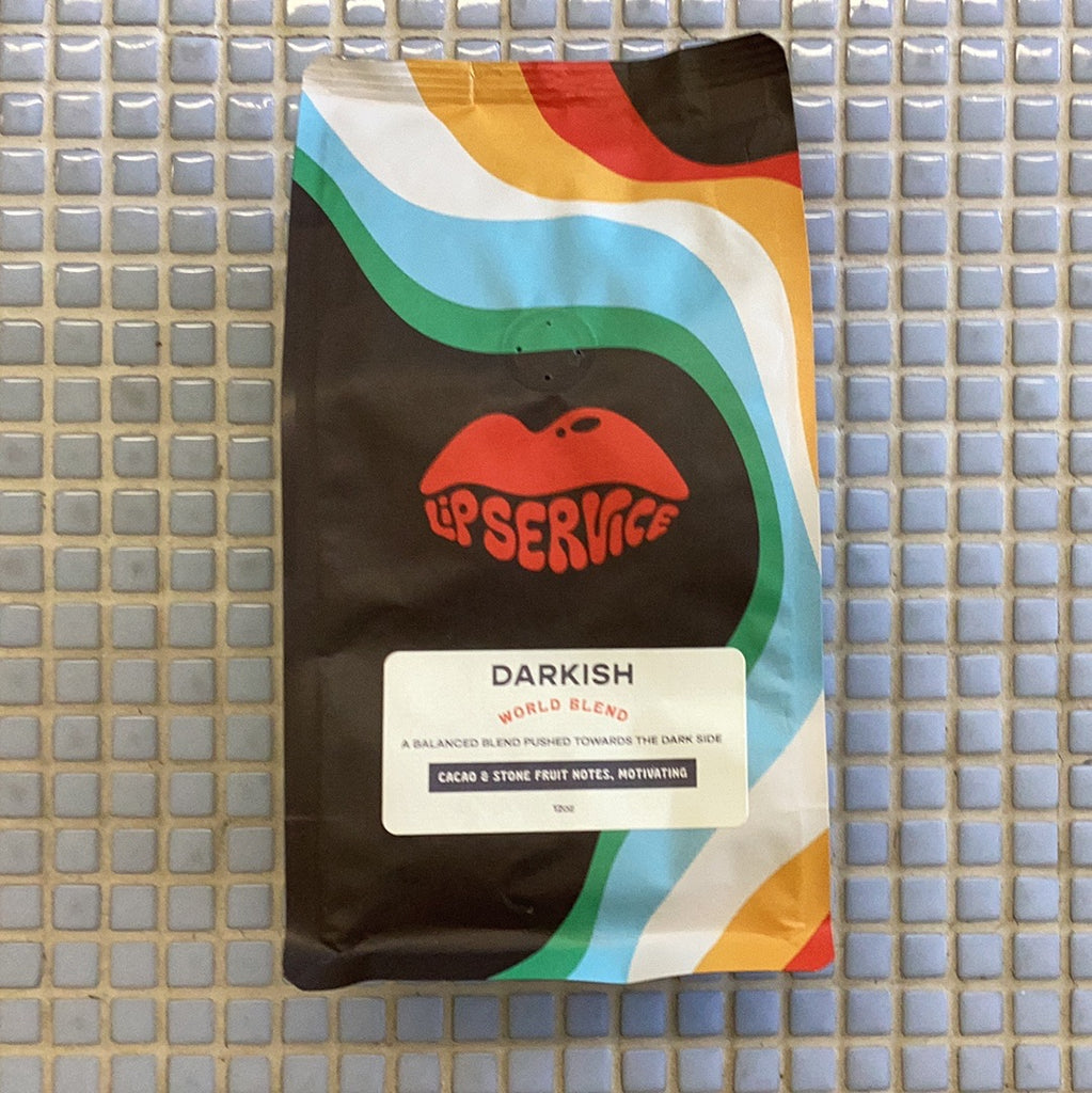 lip service ‘darkish’ coffee beans