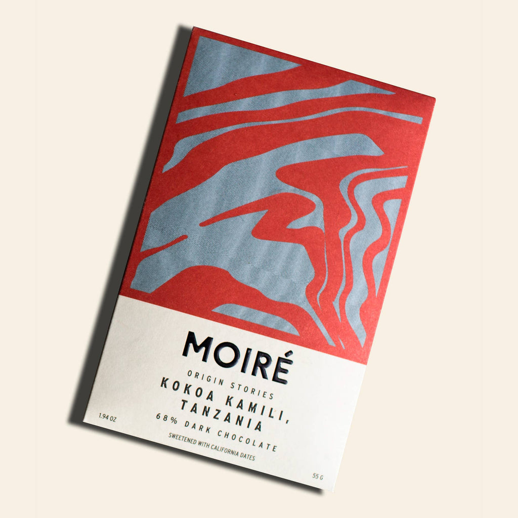 Moire ORIGIN STORIES  Kokoa Kamili, Tanzania    68% Dark Chocolate