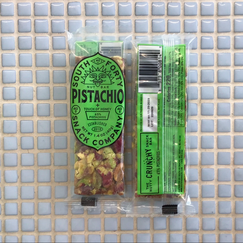 south forty pistachio crunchy nut bar