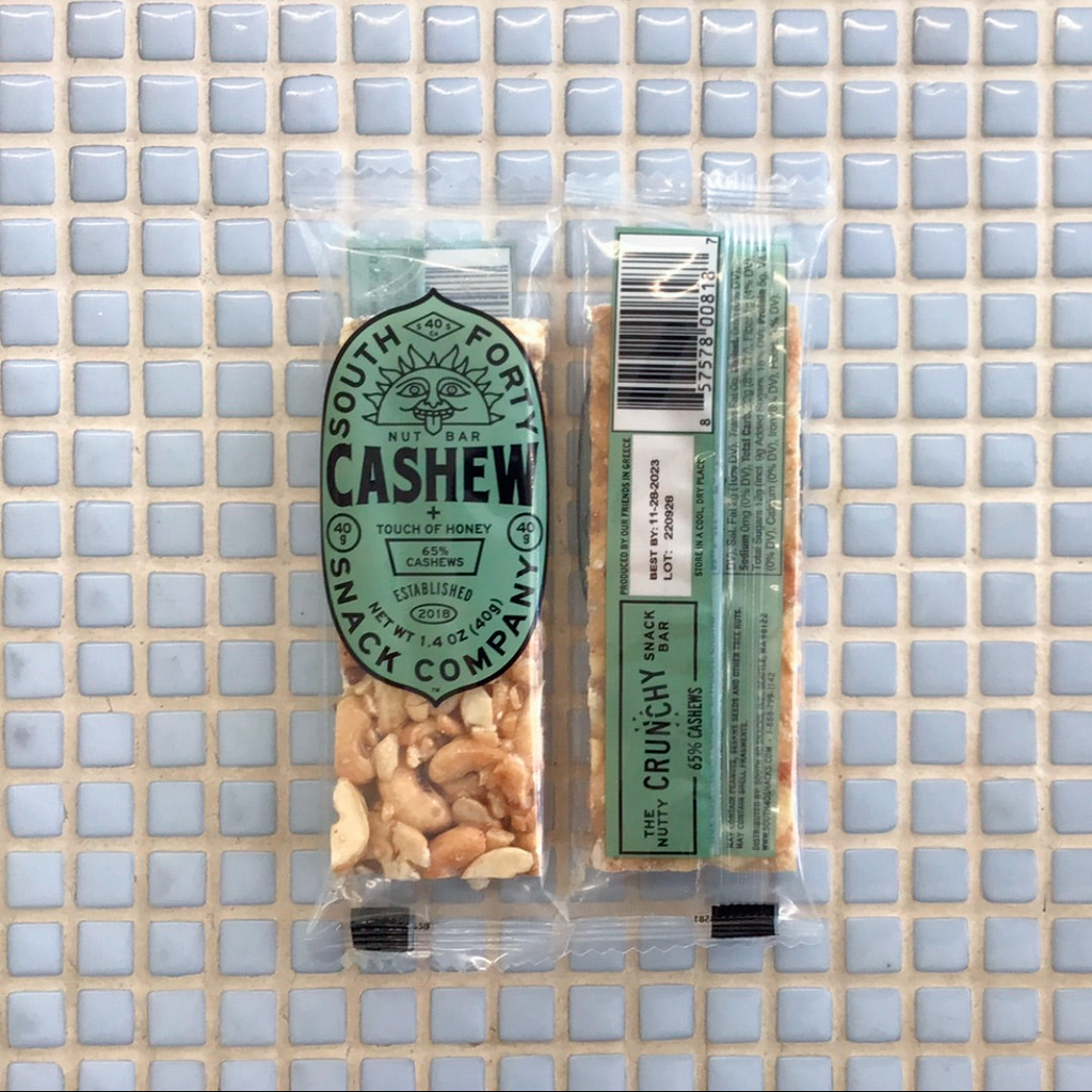 south forty cashew crunchy nut bar