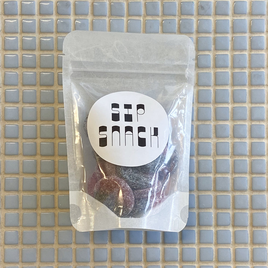 half n half (Sorbisar) gummy- half licorice, half raspberry flavor gummy candy, sm 3oz