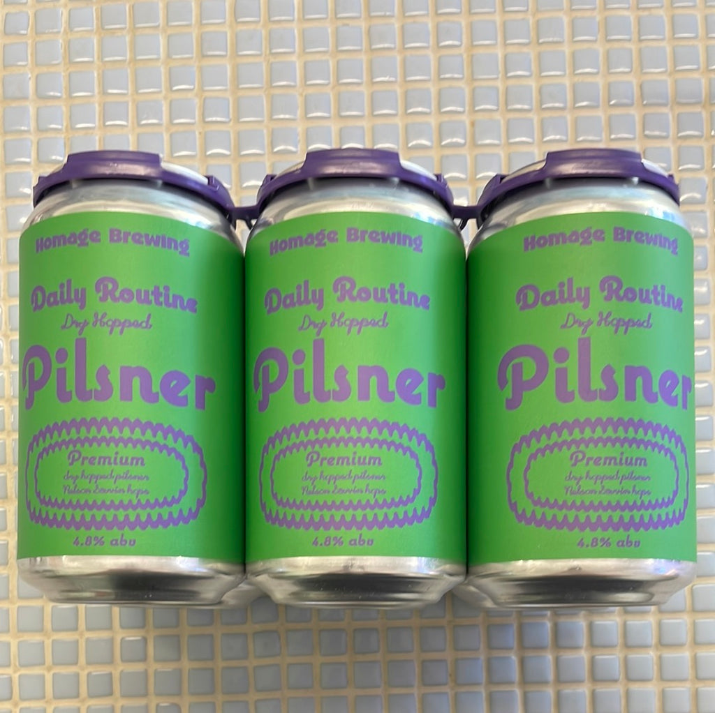 homage daily routine pilsner 12oz 6pk